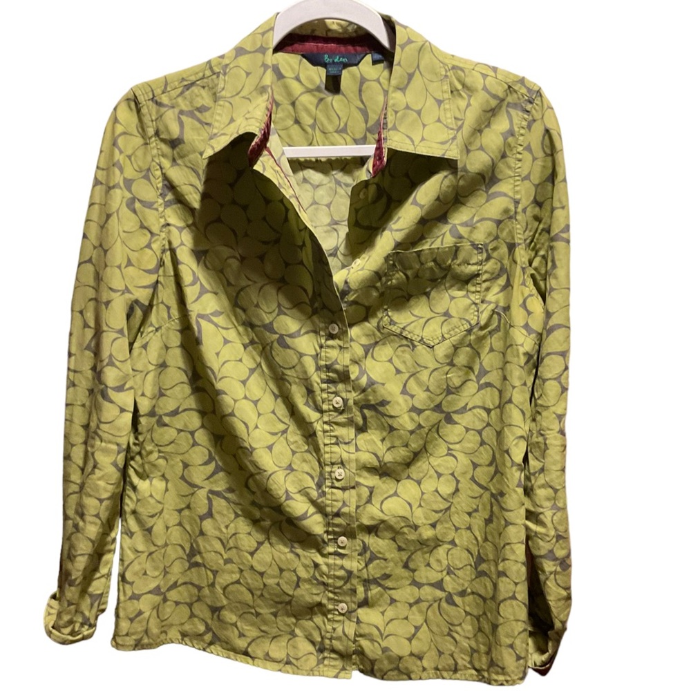 Boden Women’s Lime Design Color Blouse UK 14